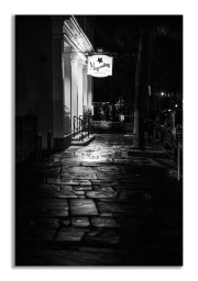Charleston-wet-sidewalk-bw-three