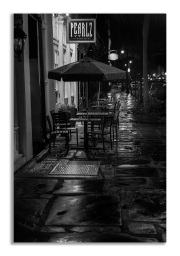 Charleston-wet-sidewalk-bw-two