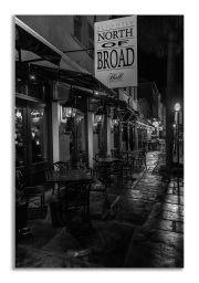 Charleston-wet-sidewalk-bw
