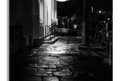 Charleston-wet-sidewalk-bw-three